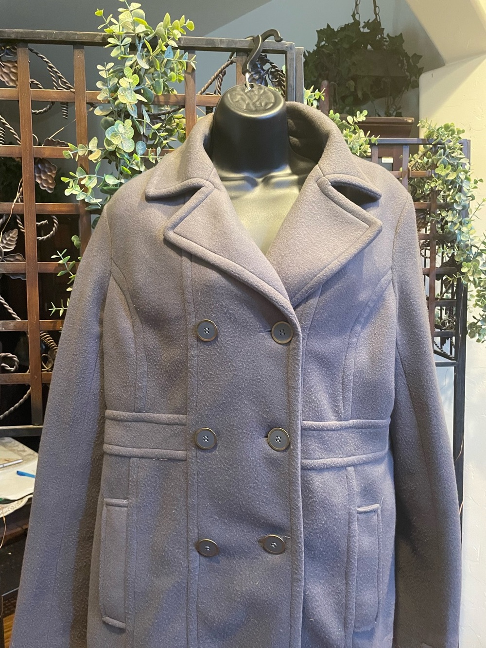 Freehold Double-Breasted Peacoat Jacket Gray Grey XL